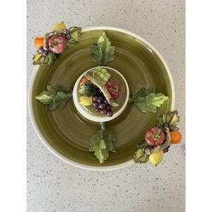 VTG Arnart 5th‎ Ave-Garden Harvest Fruit & Crudités Serving Bowl With Dip & Lid